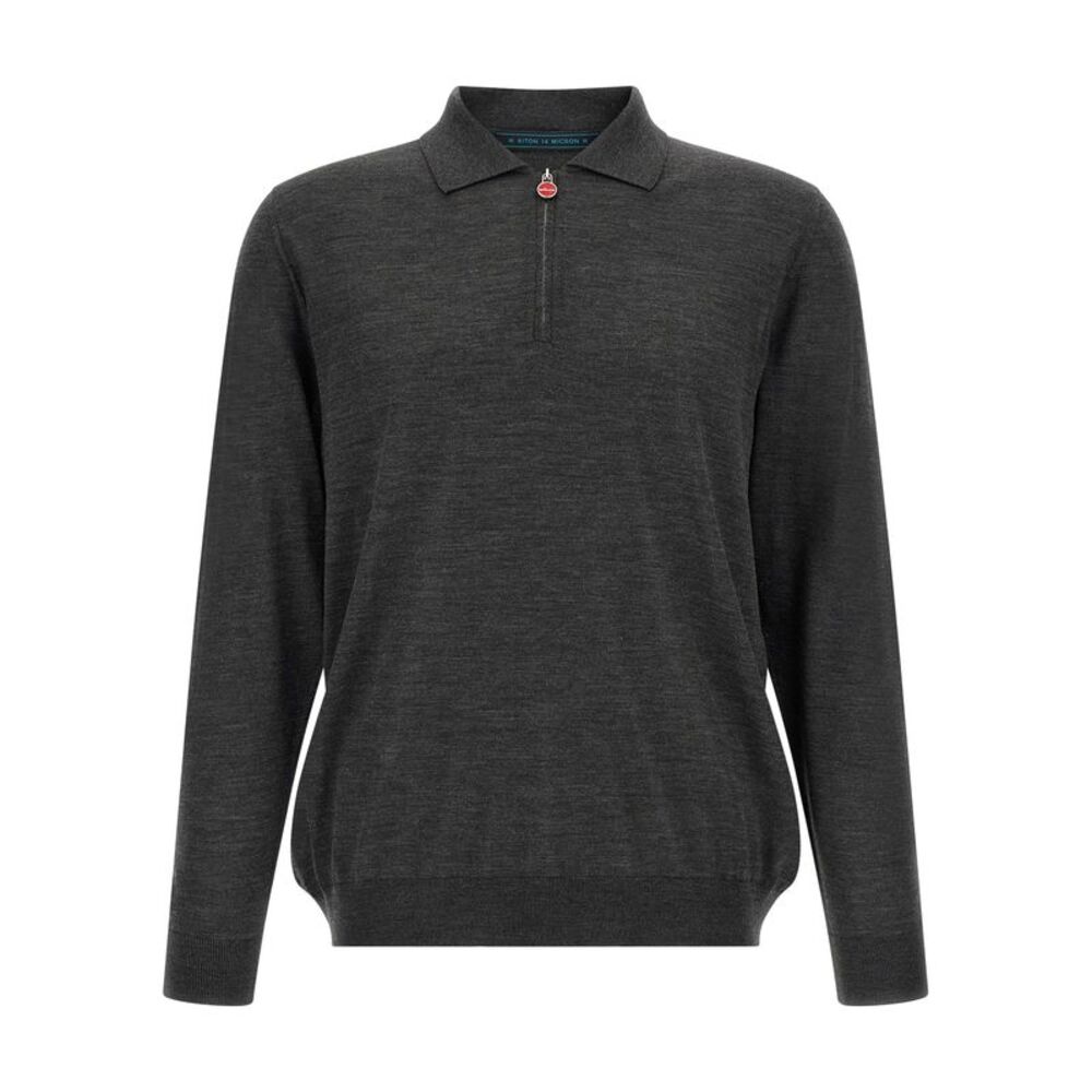 Kiton Gray Wool Polo Men's Shirt